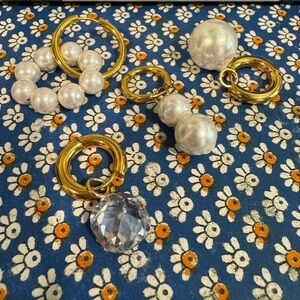 Anthropologie mix and match Pearl Earring Set